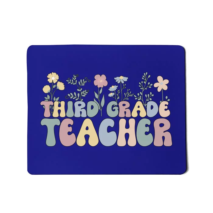 Groovy Third Grade Teacher Flowers Great Gift Mousepad