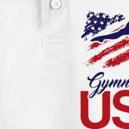 Girl Tumbling Gymnast Gymnastics Usa American Flag Dry Zone Grid Performance Polo