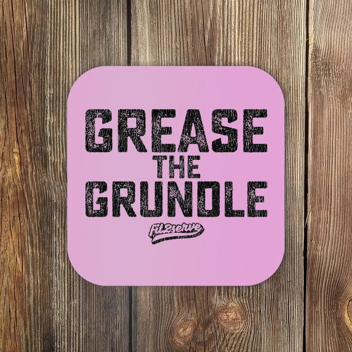 Grease The Grundle Funny Distressed Text Running Coaster