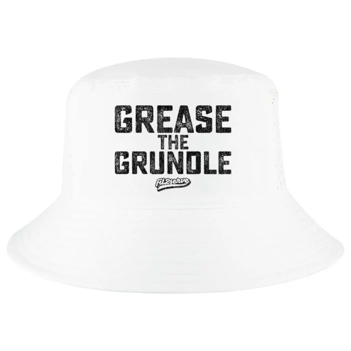 Grease The Grundle Funny Distressed Text Running Cool Comfort Performance Bucket Hat