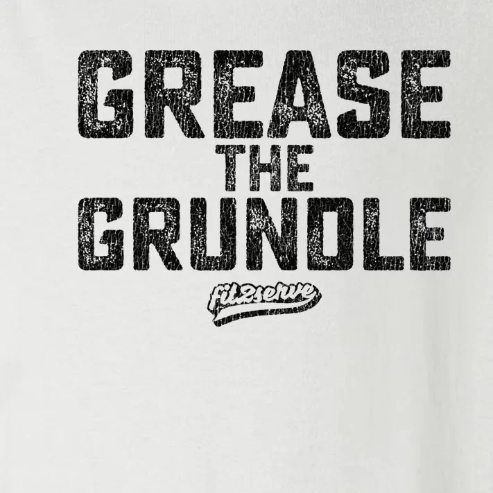 Grease The Grundle Funny Distressed Text Running Toddler Long Sleeve Shirt