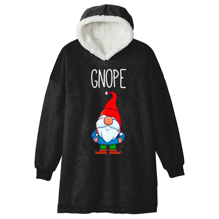 Gnope Tomte Garden Gnome Gift Funny Scandinavian Nope Hooded Wearable Blanket