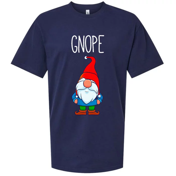 Gnope Tomte Garden Gnome Gift Funny Scandinavian Nope Sueded Cloud Jersey T-Shirt