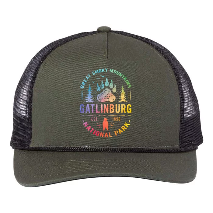 Gatlinburg Tennessee Great Smoky Mountains Retro Rope Trucker Hat Cap