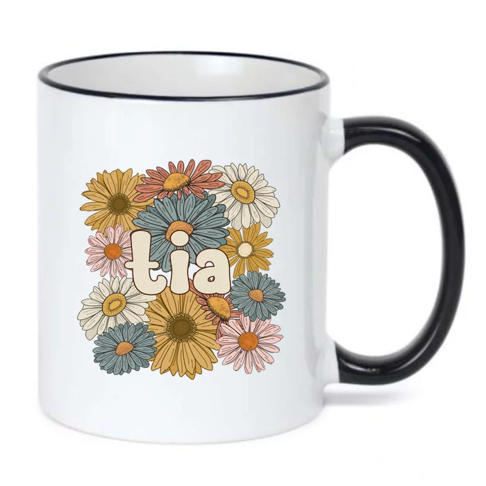 Groovy Tia Grandmother Flowers Tia Grandma Gift Black Color Changing Mug