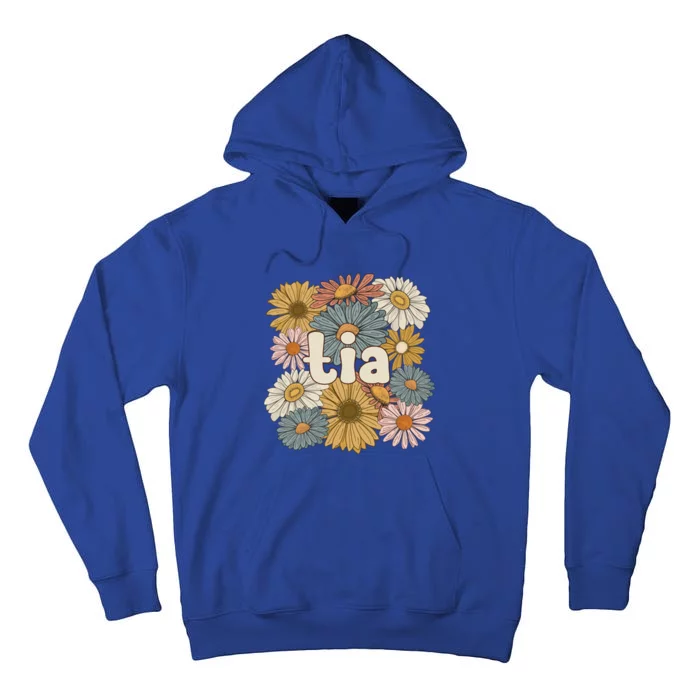 Groovy Tia Grandmother Flowers Tia Grandma Gift Tall Hoodie