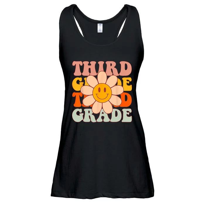 Groovy Third Grade Daisy Colorful Back To School Teacher Ladies Essential Flowy Tank