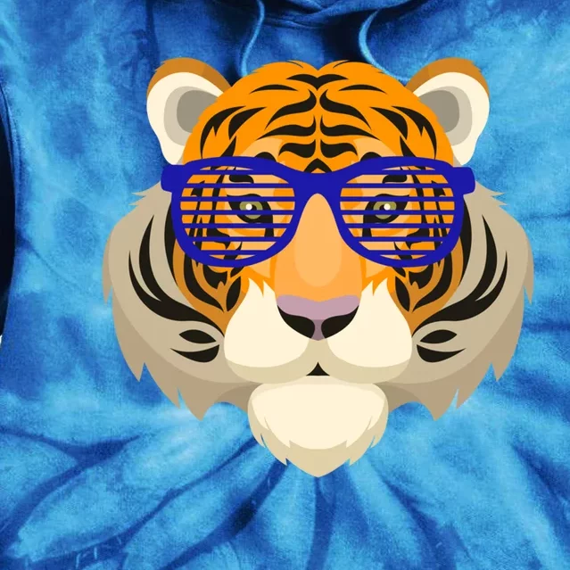 Glasses Tiger Gift Tie Dye Hoodie