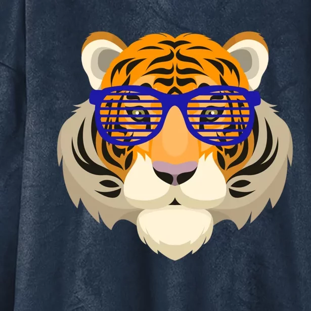 Glasses Tiger Gift Hooded Wearable Blanket