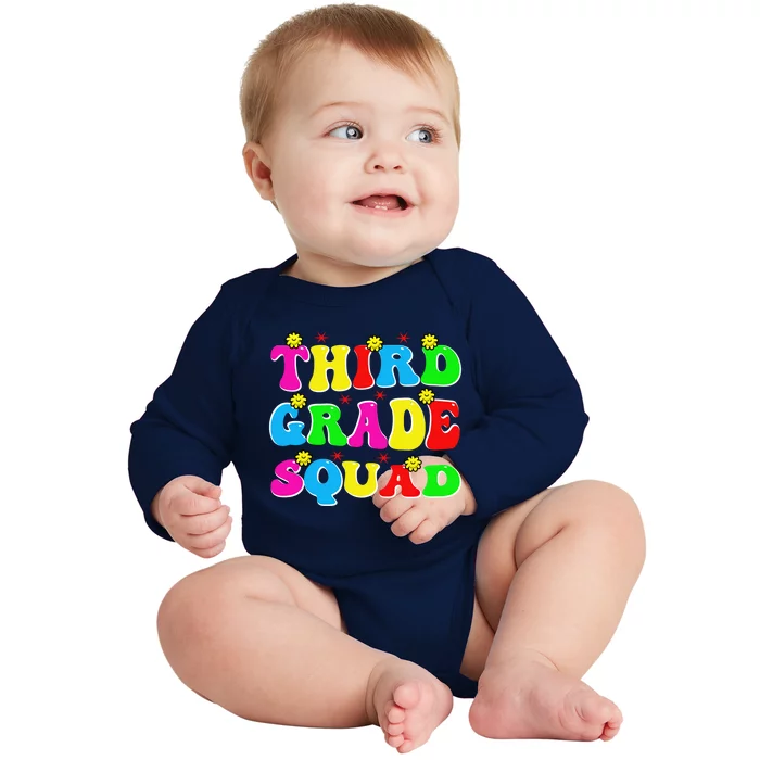 Groovy Third Grade Vibes 3Rd Grade Happy First Day Of School Gift Baby Long Sleeve Bodysuit