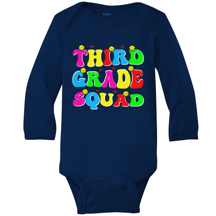 Groovy Third Grade Vibes 3Rd Grade Happy First Day Of School Gift Baby Long Sleeve Bodysuit