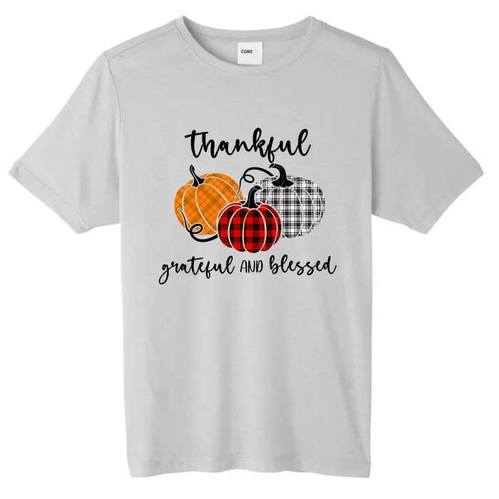 Groovy Thankful Grateful Blessed Autumn Thanksgiving ChromaSoft Performance T-Shirt