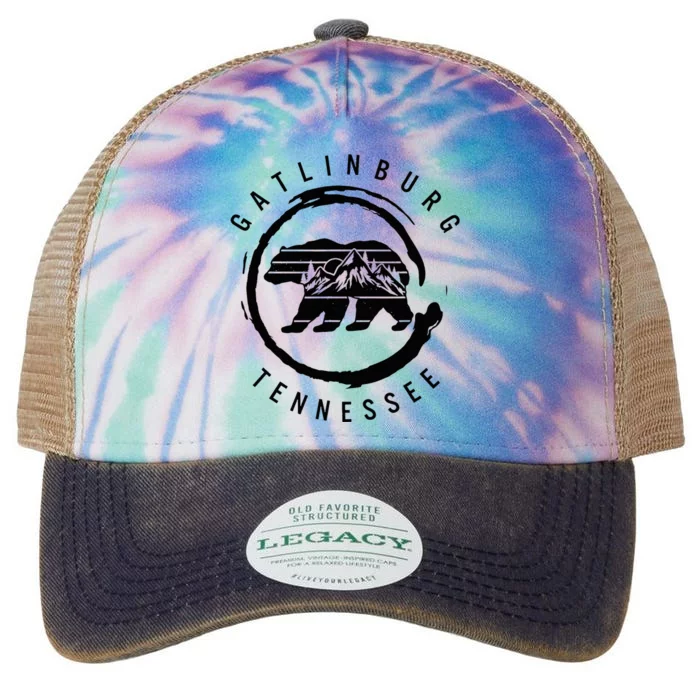 Gatlinburg Tennessee Great Smoky Mountains Bear Souvenir Legacy Tie Dye Trucker Hat