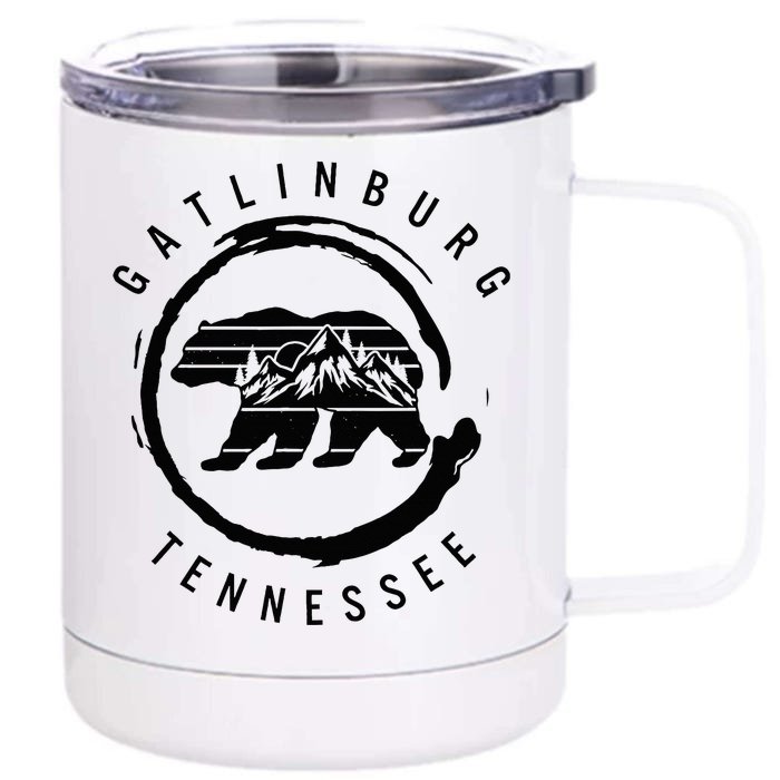 Gatlinburg Tennessee Great Smoky Mountains Bear Souvenir Front & Back 12oz Stainless Steel Tumbler Cup