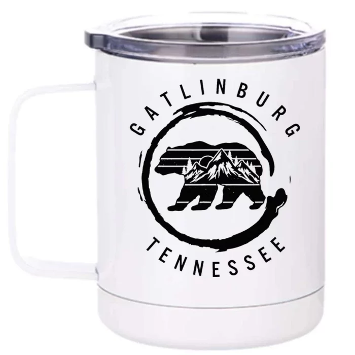 Gatlinburg Tennessee Great Smoky Mountains Bear Souvenir Front & Back 12oz Stainless Steel Tumbler Cup