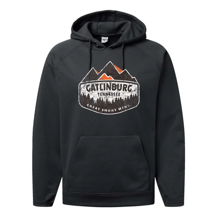 Gatlinburg Tennessee Great Smoky Mountains Souvenir Performance Fleece Hoodie