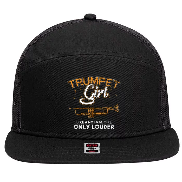 Girl Trumpet 7 Panel Mesh Trucker Snapback Hat