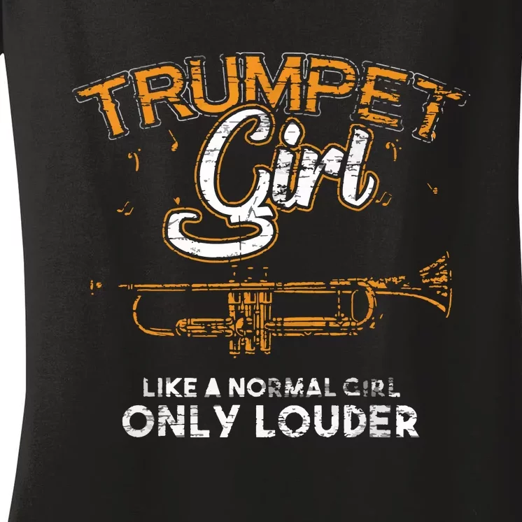 Girl Trumpet Women's V-Neck T-Shirt