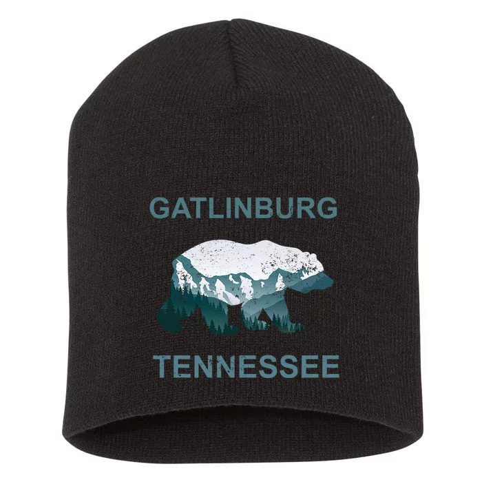 Gatlinburg Tennessee Great Smoky Mountains Bear Gift Short Acrylic Beanie