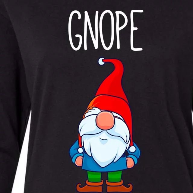 Gnope Tomte Garden Gnome Gift Funny Scandinavian Nope Meaningful Gift Womens Cotton Relaxed Long Sleeve T-Shirt