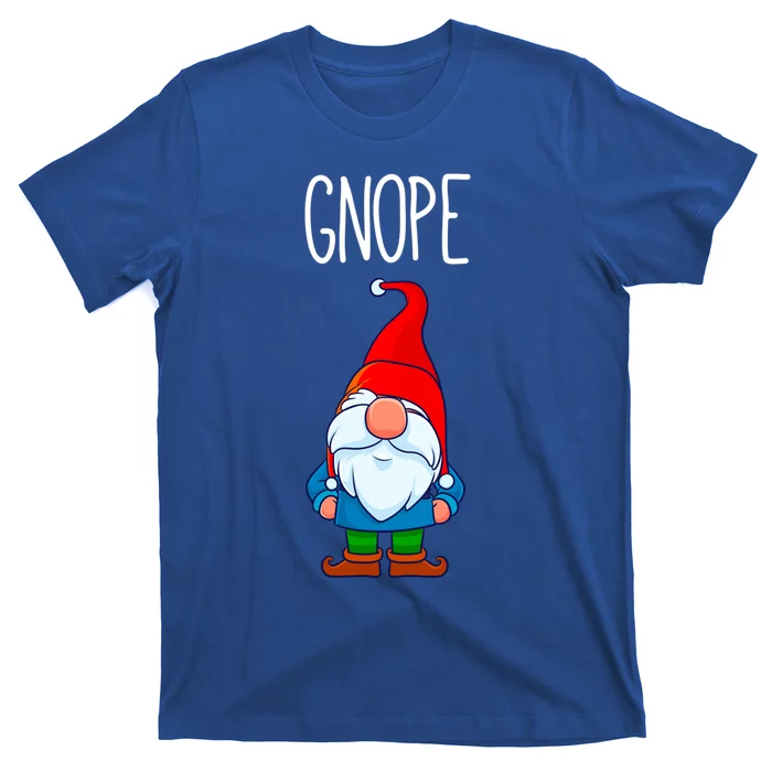 Gnope Tomte Garden Gnome Gift Funny Scandinavian Nope Meaningful Gift T-Shirt