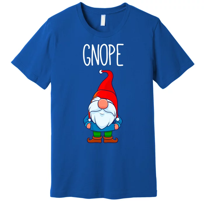 Gnope Tomte Garden Gnome Gift Funny Scandinavian Nope Meaningful Gift Premium T-Shirt