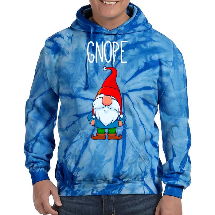 Gnope Tomte Garden Gnome Gift Funny Scandinavian Nope Meaningful Gift Tie Dye Hoodie