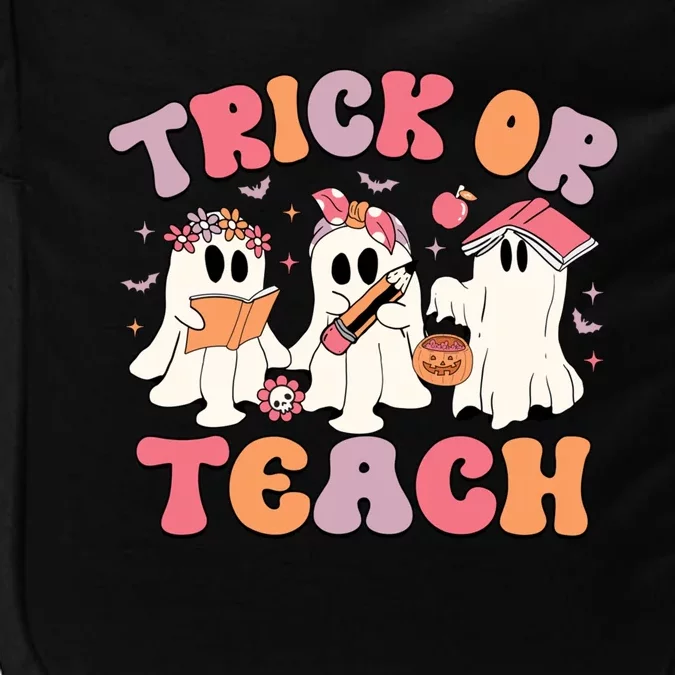 Groovy Teacher Halloween Retro Trick Or Teach Floral Ghost Meaningful Gift Impact Tech Backpack