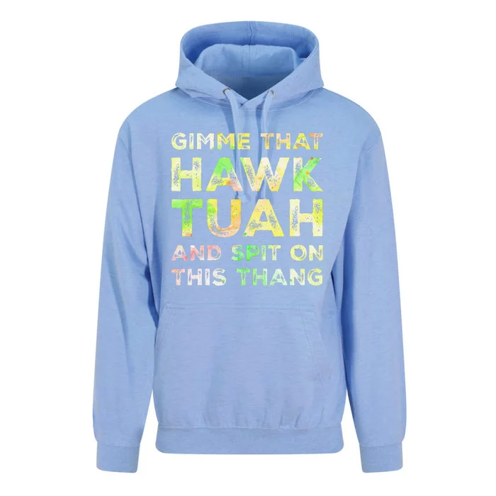 Gimme That Hawk Tuah Spit On This Thang Funny Hawk Tush Unisex Surf Hoodie