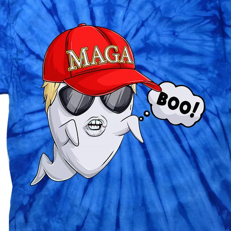 Ghost Trump Halloween Costume Maga Donald Trump Boo Tie-Dye T-Shirt