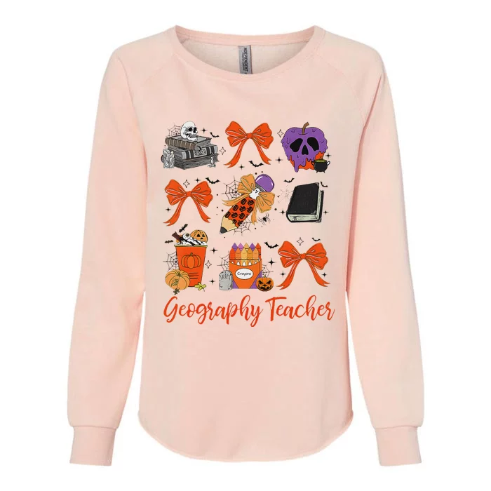 Geography Teacher Halloween Pencil Costume Design Womens California Wash Sweatshirt