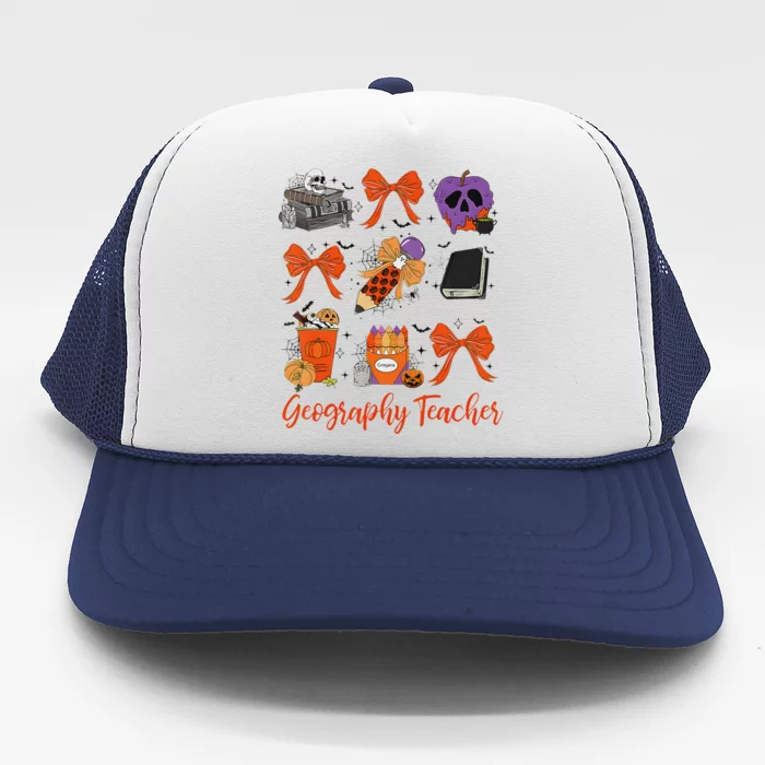 Geography Teacher Halloween Pencil Costume Design Trucker Hat