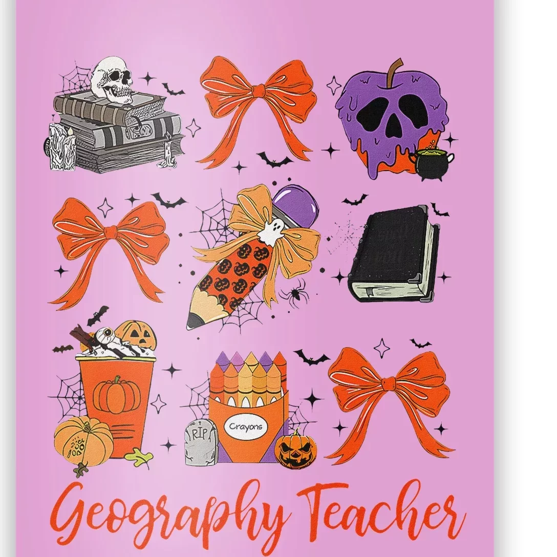 Geography Teacher Halloween Pencil Costume Design Poster