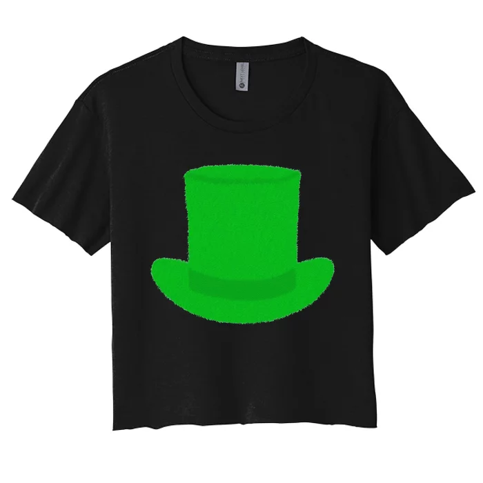 Grass Top Hat Funny St. Saint Patrick's Day Women's Crop Top Tee