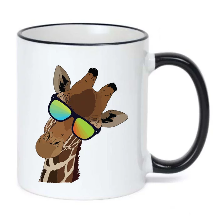 Good Time Hipster Giraffe, Giraffe Sunglasses Gift Black Color Changing Mug