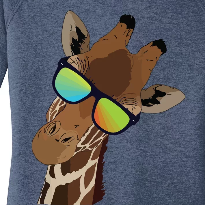 Good Time Hipster Giraffe, Giraffe Sunglasses Gift Women's Perfect Tri Tunic Long Sleeve Shirt