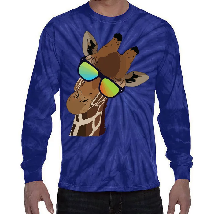 Good Time Hipster Giraffe, Giraffe Sunglasses Gift Tie-Dye Long Sleeve Shirt