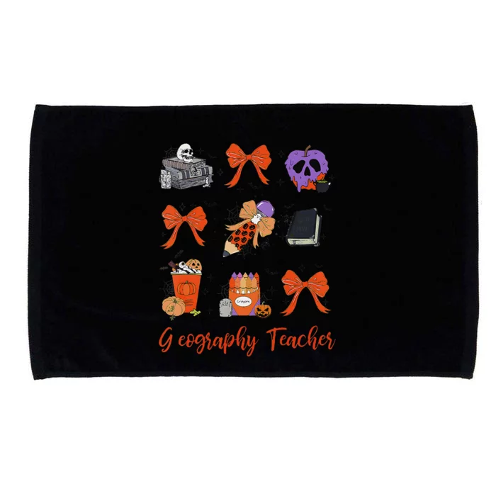 Geography Teacher Halloween Pencil Halloween Coquette Microfiber Hand Towel