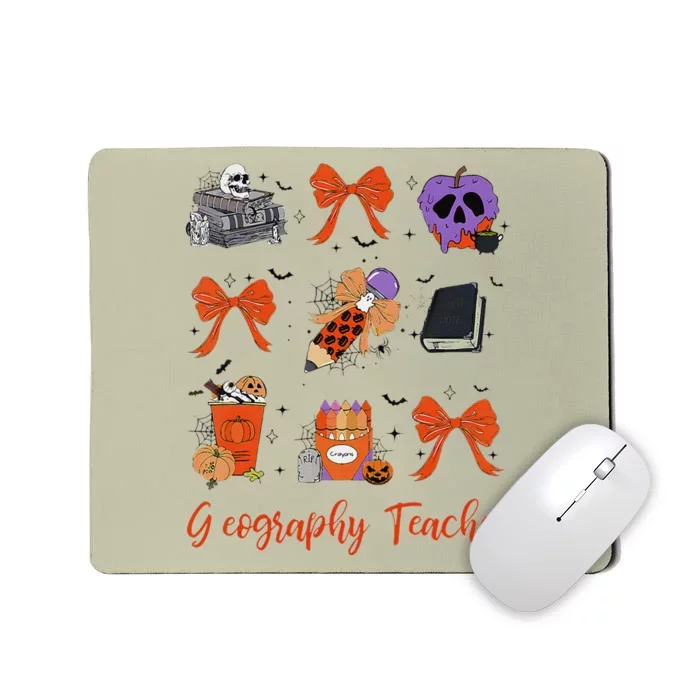 Geography Teacher Halloween Pencil Halloween Coquette Mousepad