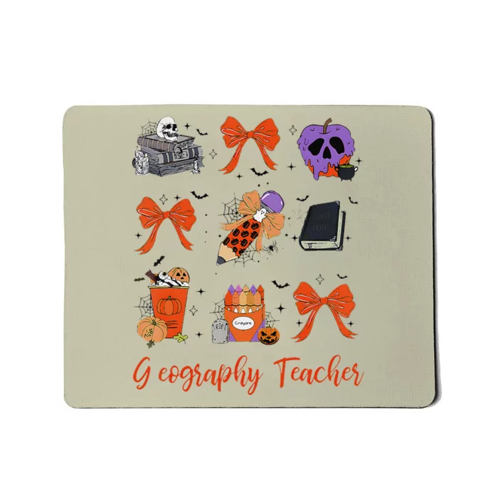 Geography Teacher Halloween Pencil Halloween Coquette Mousepad