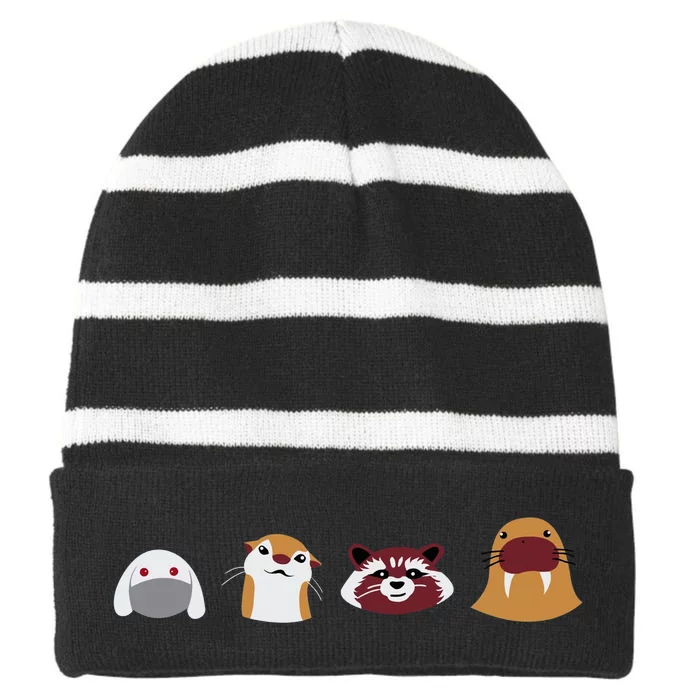 Good To Have Friends Striped Beanie with Solid Band