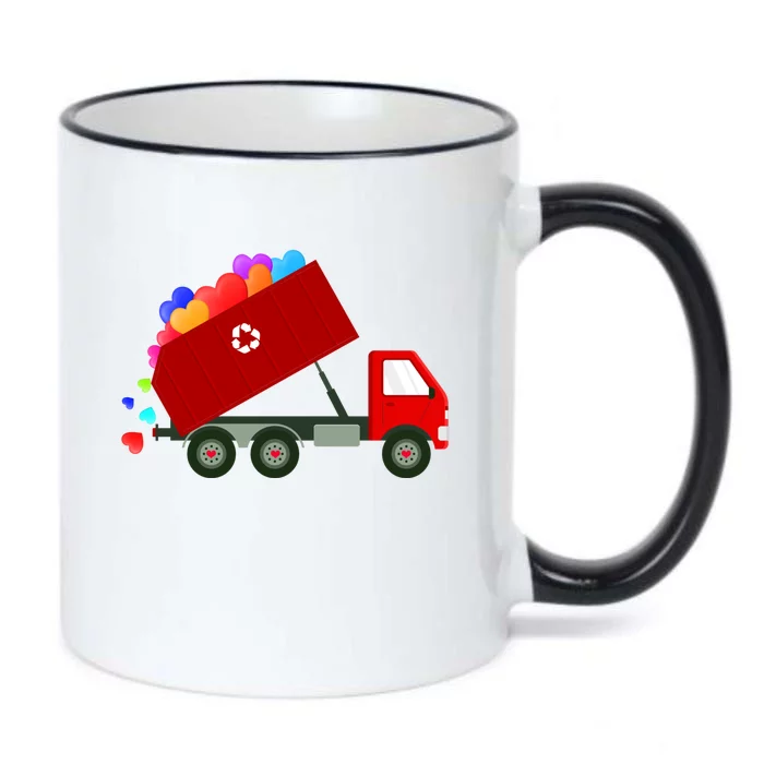 Garbage Truck Hearts Valentines Day Cool Gift Black Color Changing Mug