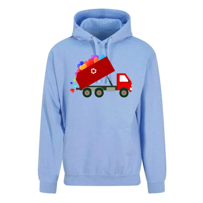 Garbage Truck Hearts Valentines Day Cool Gift Unisex Surf Hoodie