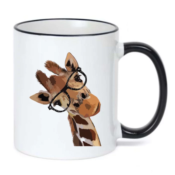 Good Time Hipster Giraffe Cute Giraffe Sunglasses Black Color Changing Mug