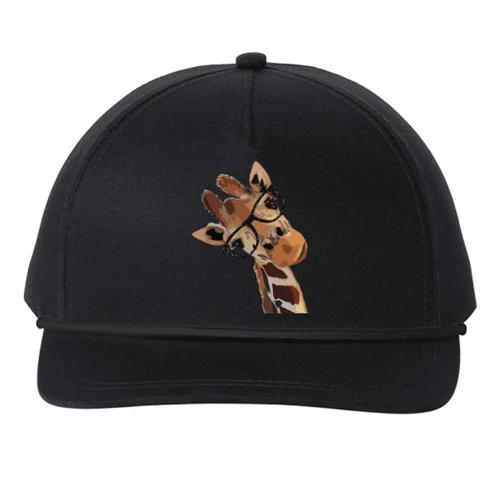 Good Time Hipster Giraffe Cute Giraffe Sunglasses Snapback Five-Panel Rope Hat