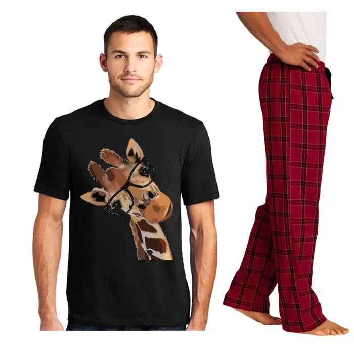 Good Time Hipster Giraffe Cute Giraffe Sunglasses Pajama Set