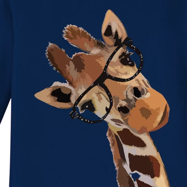 Good Time Hipster Giraffe Cute Giraffe Sunglasses Baby Long Sleeve Bodysuit