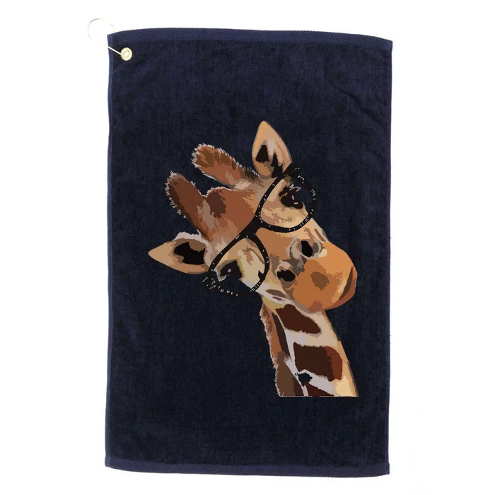 Good Time Hipster Giraffe Cute Giraffe Sunglasses Platinum Collection Golf Towel