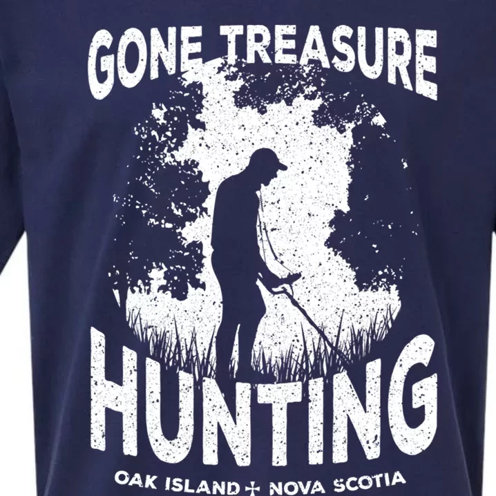 Gone Treasure Hunting Oak Island Funny Retro Metal Detector Gift Sueded Cloud Jersey T-Shirt