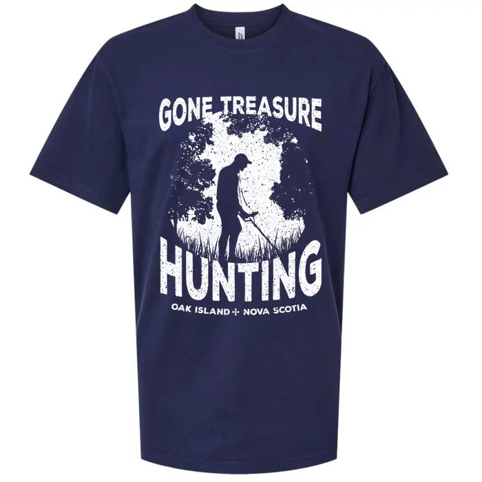 Gone Treasure Hunting Oak Island Funny Retro Metal Detector Gift Sueded Cloud Jersey T-Shirt